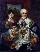 Portrait of count G.G. Kushelev with children Vladimir Lukich Borovikovsky